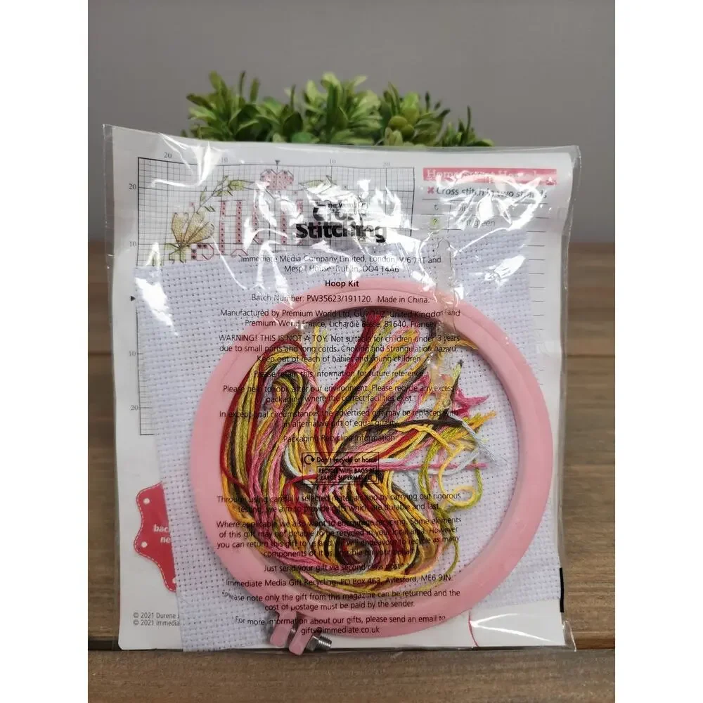 Cross Stitch Hoop Kit With Chart Home Sweet Home Flower Farmhouse Durene Jones